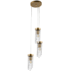 LAMPA WISZĄCA POLUX GEA 3 3xE27 GOLD+CRYSTAL